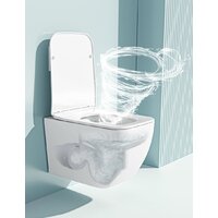 Унитаз подвесной Roxen Cube One Rimless 6 в 1 StounFix Dual Fresh 634687 (белое стекло) - Превью изображения №12 — Интернет-магазин samo.by