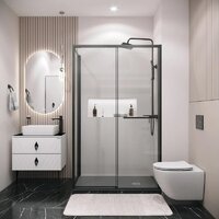 Душевая стенка Grossman Style 80x195 200.K33.05.80.21.00 (черный матовый, стекло прозрачное) - Превью изображения №3 — Интернет-магазин samo.by