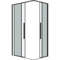 Душевой уголок Grossman Galaxy 100x80x195 300.K33.01.1080.42.00 (графит сатин/прозрачное стекло) - Превью изображения №2 — Интернет-магазин samo.by