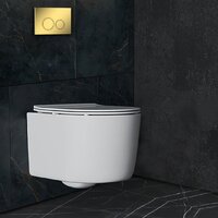 Унитаз подвесной Roxen Simple compact в комплекте с инсталляцией StounFix Dual Fresh 6 в 1 968026 (кнопка: золото глянцевое ) - Превью изображения №8 — Интернет-магазин samo.by