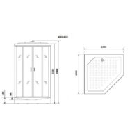 Душевая кабина Niagara NG-6002-01D 100x100x210 (прозрачное стекло) - Превью изображения №2 — Интернет-магазин samo.by