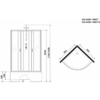 Душевая кабина Niagara NG-6508-14BKTG 90x90x210 - Превью изображения №5 — Интернет-магазин samo.by