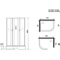 Душевая кабина Niagara NG-33084-14RBKG 100x80 (матовое стекло) - Превью изображения №4 — Интернет-магазин samo.by