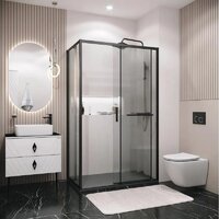 Душевая стенка Grossman Style 80x195 200.K33.05.80.21.02 (черный матовый/стекло шиншилла) - Превью изображения №6 — Интернет-магазин samo.by