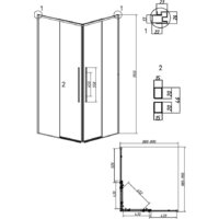 Душевой уголок Grossman Galaxy 100x90x195 300.K33.01.1090.21.00 (черный матовый/прозрачное стекло) - Превью изображения №11 — Интернет-магазин samo.by