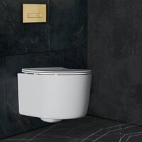 Унитаз подвесной Roxen Simple compact в комплекте с инсталляцией StounFix Dual Fresh 6 в 1 968084 (кнопка: брашированное золото) - Превью изображения №7 — Интернет-магазин samo.by