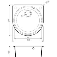 Кухонная мойка Omoikiri Akegata 51-GR - Превью изображения №2 — Интернет-магазин samo.by