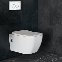 Унитаз подвесной Roxen Cube Bidet One Rimless 6 в 1 StounFix Dual Fresh 506235 (кнопка: белый глянец) - Превью изображения №11 — Интернет-магазин samo.by