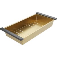 Кухонная мойка Roxen Snake 560220-60-GS PVD Gold золотая/текстурная (с коландером и дозатором) - Превью изображения №6 — Интернет-магазин samo.by