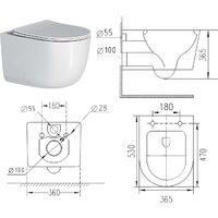 Унитаз подвесной Roxen Vortex в комплекте с инсталляцией StounFix Dual Fresh 6 в 1 966175 (кнопка: серый бетон) - Превью изображения №14 — Интернет-магазин samo.by