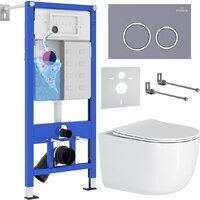 Roxen Vortex в комплекте с инсталляцией StounFix Dual Fresh 6 в 1 966175 (кнопка: серый бетон)