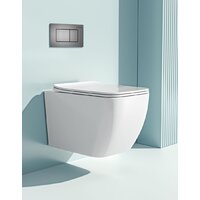 Унитаз подвесной Roxen Cube One Rimless 6 в 1 StounFix Dual Fresh 616329 (оружейная сталь/металл) - Превью изображения №10 — Интернет-магазин samo.by