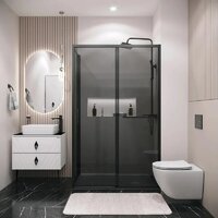 Душевая стенка Grossman Style 80x195 200.K33.05.80.21.10 (черный матовый, стекло тонированное) - Превью изображения №3 — Интернет-магазин samo.by