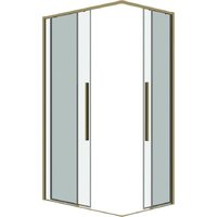 Душевой уголок Grossman Galaxy 100x90x195 300.K33.01.1090.32.00 (золото сатин/прозрачное стекло) - Превью изображения №2 — Интернет-магазин samo.by
