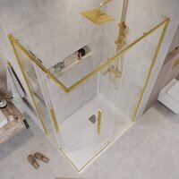 Душевой уголок Grossman Galaxy 100x90x195 300.K33.01.1090.32.00 (золото сатин/прозрачное стекло) - Превью изображения №10 — Интернет-магазин samo.by