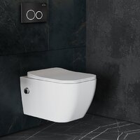 Унитаз подвесной Roxen Cube Bidet One Rimless 6 в 1 StounFix Dual Fresh 508149 (кнопка: черный матовый) - Превью изображения №10 — Интернет-магазин samo.by