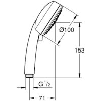 Душевая лейка Grohe New Tempesta Cosmopolitan 100 27574002 - Превью изображения №2 — Интернет-магазин samo.by