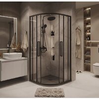 Душевой уголок Grossman Cosmo 90x90x195 301.K33.02.9090.21.00 (черный матовый/прозрачное стекло) - Превью изображения №9 — Интернет-магазин samo.by