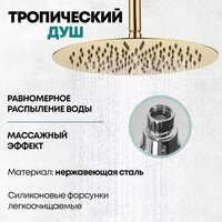 Душевая система  Grocenberg GB5099GO-2 (золото глянец) - Превью изображения №12 — Интернет-магазин samo.by