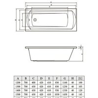 Ванна Bonito Home Selena 170x70 (с ножками) - Превью изображения №3 — Интернет-магазин samo.by