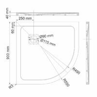 Душевой поддон Wasserkraft Dinkel 58T01 - Превью изображения №2 — Интернет-магазин samo.by