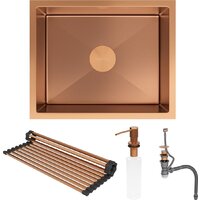 Кухонная мойка Roxen Uno 560210-54BR-V бронза/текстурная PVD покрытие (с ролл-матом и дозатором) - Превью изображения №11 — Интернет-магазин samo.by