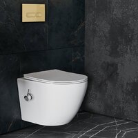Унитаз подвесной Roxen Antares Bidet в комплекте с инсталляцией StounFix Dual Fresh 6 в 1 968099 (кнопка: брашированное золото) - Превью изображения №7 — Интернет-магазин samo.by