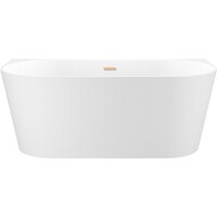 Wellsee Excellence Pro 150x73 28760204R (пристенная ванна белый глянец, экран, ножки, сифон-автомат золото)