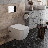 Унитаз подвесной Roxen Cube Bidet One Rimless 6 в 1 StounFix Dual Fresh 521082 (кнопка: хром) - Превью изображения №10 — Интернет-магазин samo.by