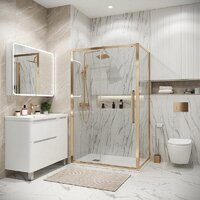 Душевой уголок Grossman Cosmo 120x100x195 120.K33.02.1210.32.00 (золото сатин/стекло прозрачное) - Превью изображения №4 — Интернет-магазин samo.by