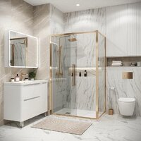 Душевой уголок Grossman Cosmo 120x100x195 120.K33.02.1210.32.00 (золото сатин/стекло прозрачное) - Превью изображения №3 — Интернет-магазин samo.by