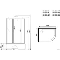 Душевая кабина Niagara NG-2510-14LG 120x80x215 - Превью изображения №3 — Интернет-магазин samo.by