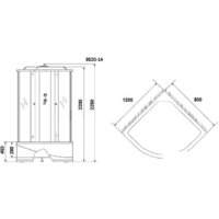 Душевая кабина Niagara NG-3520-14L 120x80x215 (тонированное стекло) - Превью изображения №2 — Интернет-магазин samo.by