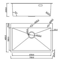 Кухонная мойка Roxen Simple 560220-70 сатин (с коландером и дозатором) - Превью изображения №14 — Интернет-магазин samo.by