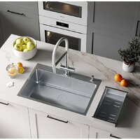 Кухонная мойка Roxen Simple 560220-70 сатин (с коландером и дозатором) - Превью изображения №2 — Интернет-магазин samo.by
