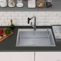 Кухонная мойка Roxen Simple 560220-70 сатин (с коландером и дозатором) - Превью изображения №3 — Интернет-магазин samo.by