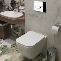 Унитаз подвесной Roxen Cube One Rimless 6 в 1 StounFix Dual Fresh 592045 (кнопка: хром) - Превью изображения №13 — Интернет-магазин samo.by