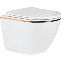 Унитаз подвесной Roxen Antares Gold в комплекте с инсталляцией StounFix Dual Fresh 6 в 1 968092 (кнопка: золото глянцевое ) - Превью изображения №5 — Интернет-магазин samo.by