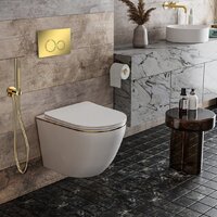 Унитаз подвесной Roxen Antares Gold в комплекте с инсталляцией StounFix Dual Fresh 6 в 1 968092 (кнопка: золото глянцевое ) - Превью изображения №9 — Интернет-магазин samo.by