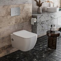 Унитаз подвесной Roxen Cube Bidet One Rimless 6 в 1 StounFix Dual Fresh 533185 (кнопка: матовая) - Превью изображения №12 — Интернет-магазин samo.by