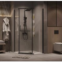 Душевой уголок Grossman Pragma 90x90x195 302.K33.03.9090.21.00 (черный матовый/прозрачное стекло) - Превью изображения №8 — Интернет-магазин samo.by