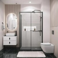 Душевая стенка Grossman Style 90x195 200.K33.05.90.21.00 (черный матовый, стекло прозрачное) - Превью изображения №3 — Интернет-магазин samo.by
