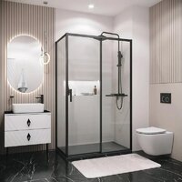 Душевая стенка Grossman Style 90x195 200.K33.05.90.21.00 (черный матовый, стекло прозрачное) - Превью изображения №6 — Интернет-магазин samo.by