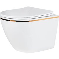 Унитаз подвесной Roxen Antares Gold 968096 в комплекте с инсталляцией StounFix Dual Fresh 6 в 1 968096 (кнопка: брашированное золото) - Превью изображения №4 — Интернет-магазин samo.by