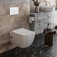 Унитаз подвесной Roxen Cube Bidet в комплекте с инсталляцией StounFix Dual Fresh 6 в 1 542448 (кнопка: белый глянец) - Превью изображения №11 — Интернет-магазин samo.by