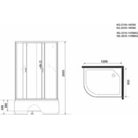 Душевая кабина Niagara NG-2510-14RBK 120x80x215 - Превью изображения №4 — Интернет-магазин samo.by