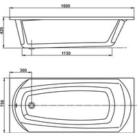 Ванна VagnerPlast Ebony 160х75 - Превью изображения №3 — Интернет-магазин samo.by