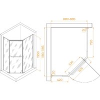 Душевой уголок RGW PA-091 35089192-11 90x120 (хром/прозрачное стекло) - Превью изображения №2 — Интернет-магазин samo.by