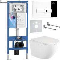 Roxen Antares Tornado Long в комплекте с инсталляцией StounFix Dual Fresh 6 в 1 868414 (кнопка: хром глянцевый глянцевая)
