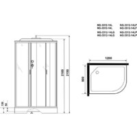 Душевой уголок Niagara NG-3312-14LP 120x80x215 (матовое стекло) - Превью изображения №4 — Интернет-магазин samo.by